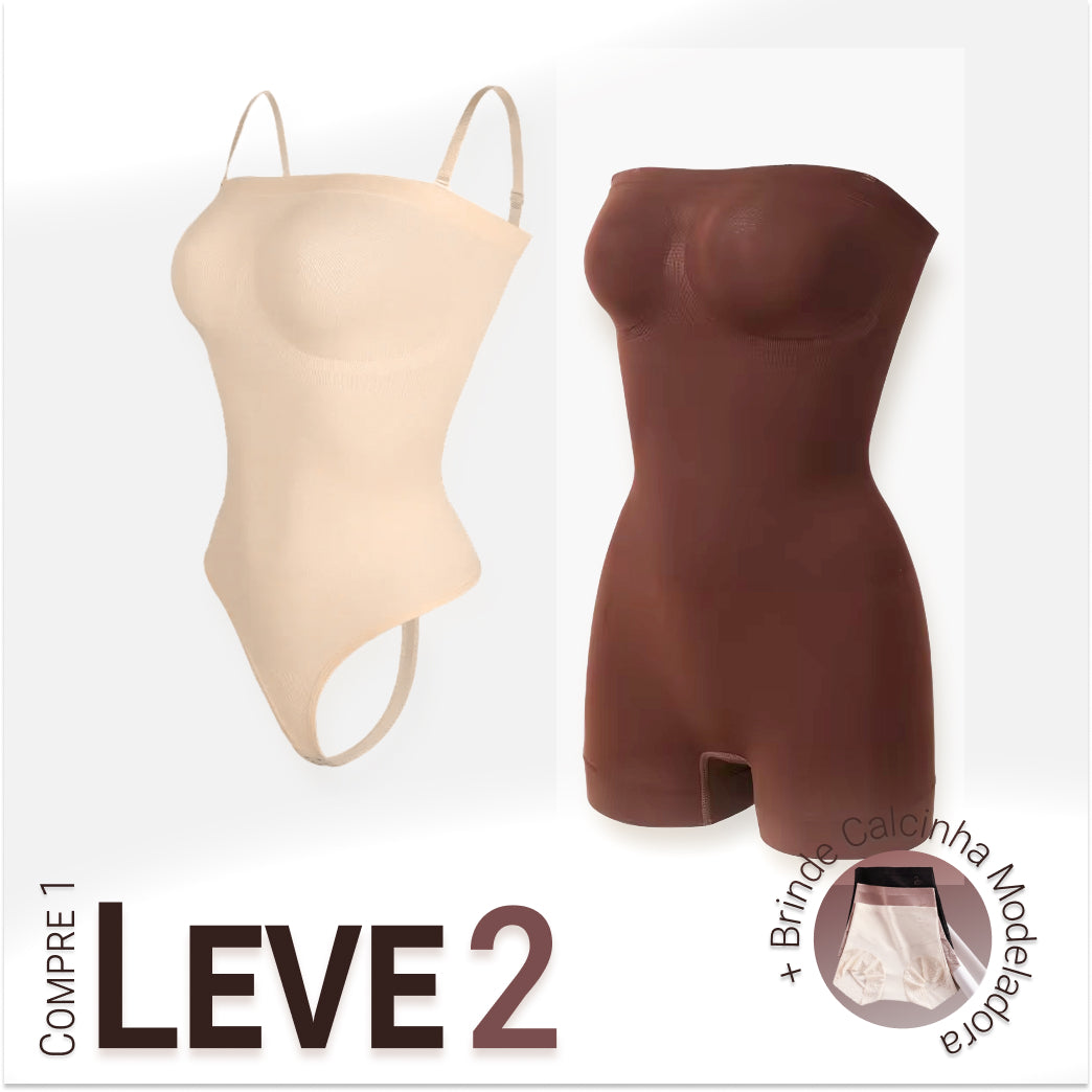 Body Modelador com Alça Removível - Premium Shaper - Compre 1 Leve 2 + Brinde